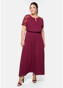 Große Größen Abendkleid in Maxilänge, mit transparenter Spitze Gr. 54 rot von sheego für Damen