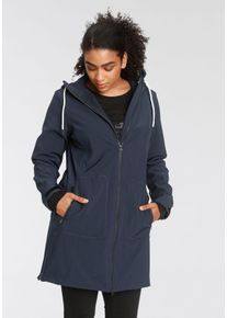 Polarino Große Größen Softshellmantel Gr. 52 blau für Damen