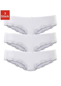 Lascana Slip weiß Gr. 32/34 für Damen. Mit Spitze, Schleife. Körpernah. Nachhaltig.