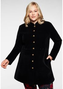 sheego by Joe Browns Große Größen Jacke in Samt-Qualität, mit Stehkragen Gr. 50 schwarz von sheego für Damen