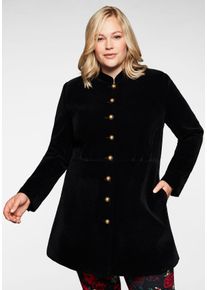 sheego by Joe Browns Große Größen Jacke in Samt-Qualität, mit Stehkragen Gr. 46 schwarz von sheego für Damen