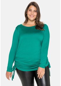 Große Größen Longshirt mit Raffungen am Saum, aus Jersey Gr. 40/42 grün von sheego für Damen