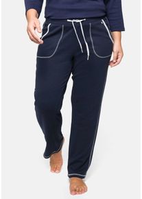 Große Größen Relaxhose mit Kontrastnähten, in gerader Form Gr. 56 blau von sheego für Damen