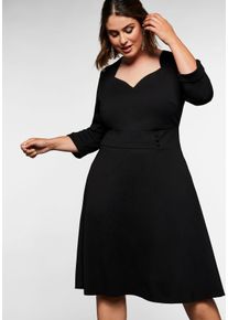 sheego by Joe Browns Große Größen Jerseykleid mit Herzausschnitt und Taillenband Gr. 48 schwarz von sheego für Damen