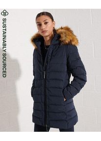 Superdry Women's Extralanger Arctic Steppmantel Marineblau - Größe: 38