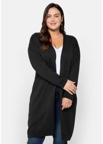 Große Größen Longstrickjacke in verschlussloser Form Gr. 40/42 grau von sheego für Damen