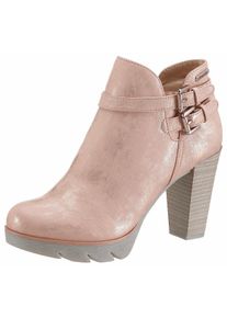 Große Größen Bugatti Stiefelette Gr. 40 rosa für Damen