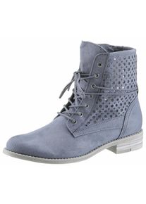Große Größen Marco Tozzi Schnürstiefelette Gr. 37 blau für Damen
