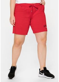 Große Größen Bermudas aus Funktionsmaterial, mit kleinem Print Gr. 58 rot von sheego für Damen