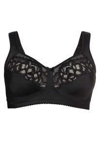 Große Größen Komfort-BH ohne Bügel, mit Spitze und Mesh-Details Gr. 100B schwarz von sheego für Damen