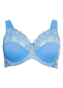 Große Größen Bügel-BH mit leicht transparenter Spitze Gr. 85G blau von sheego für Damen