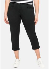 Große Größen Schmale Stretch-Hose in 7/8-Länge Gr. 40 schwarz von sheego für Damen