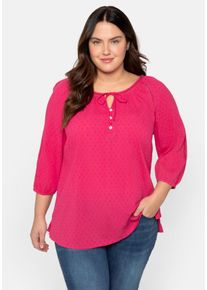sheego by Joe Browns Große Größen Tunika mit Bändchen am Ausschnitt Gr. 46 pink von sheego für Damen