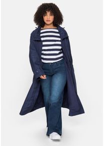 Große Größen Mantel in Oversized-Form, mit Taschen und Tunnelzug Gr. 50 blau von sheego für Damen