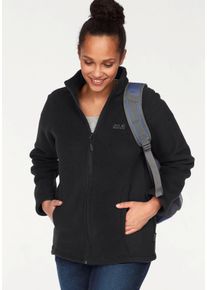 Jack Wolfskin Große Größen Fleecejacke Gr. 44 schwarz für Damen