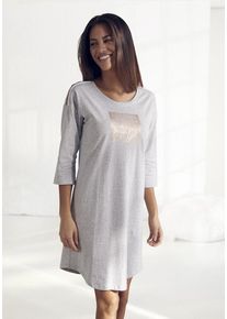 Vivance Dreams Nachthemd mehrfarbig Gr. 32/34 für Damen. Rundhals und Print. Loose Fit. Nachhaltig.