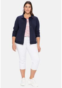 Große Größen Kurzjacke aus Interlock, leicht tailliert Gr. 48 blau von sheego für Damen
