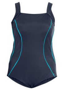 Große Größen Badeanzug mit Kontrastpaspeln und Shaping-Effekt Gr. 58D blau von sheego für Damen