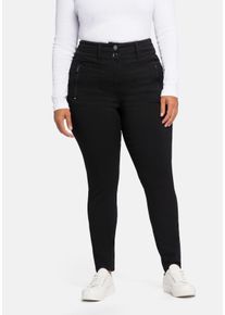 Große Größen Skinny Hose mit High-Waist-Bund, superelastisch Gr. 48 schwarz von sheego für Damen
