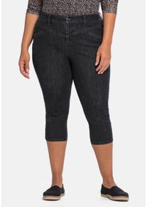 Große Größen Caprijeans in Bodyforming-Qualität Gr. 58 schwarz von sheego für Damen