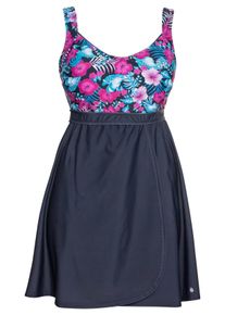 Große Größen Tankini-Oberteil in ausgestellter Longform Gr. 48F blau von sheego für Damen