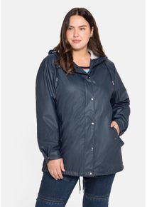 Große Größen Outdoorjacke mit Jerseyfutter, wasserabweisend Gr. 52/54 blau von sheego für Damen