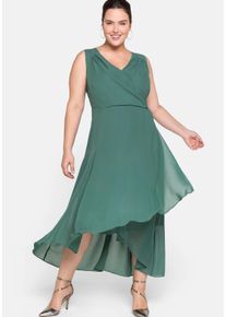 Große Größen Chiffonkleid in Wickeloptik Gr. 44 grün von sheego für Damen