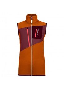 Ortovox - Women's Fleece Grid Vest - Merinoweste Gr XS rot/braun