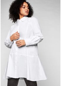 Große Größen Longbluse mit ausgestelltem Saum Gr. 48 weiß von sheego für Damen