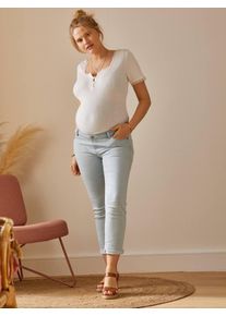 Umstands-Jeans in 7/8-Länge bleached Gr. 32 von Vertbaudet
