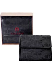 Aigner Original Damen Geldbörse Portemonnaie Leder Portmonee schwarz
