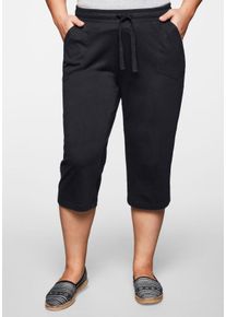 Große Größen 3/4-Hose mit Schlupfbund, aus Jersey Gr. 46 schwarz von sheego für Damen
