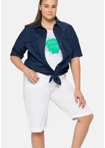 Große Größen Bermudas mit individuellem Saumaufschlag Gr. 58 weiß von sheego für Damen
