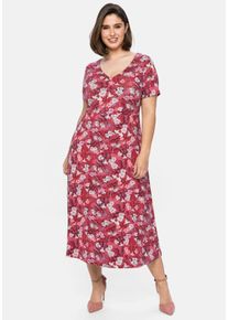 sheego by Joe Browns Große Größen Jerseykleid mit Blumendruck, in Midi-Länge Gr. 58 rot geblümt von sheego für Damen