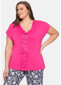 sheego by Joe Browns Große Größen Lounge-Shirt in Oversized-Form mit femininen Details Gr. 48/50 pink geblümt von sheego für Damen