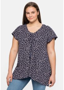 Große Größen Shirt mit Alloverdruck, in Zipfelform Gr. 56/58 lila bedruckt von sheego für Damen