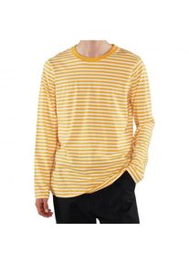 DEDICATED - T-Shirt Hasle Stripes - Longsleeve Gr M beige/orange/schwarz