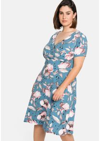 sheego by Joe Browns Große Größen Jerseykleid in Wickeloptik, mit Blumenprint Gr. 40 blau geblümt von sheego für Damen