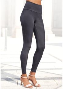 Lascana Leggings grau Gr. 52/54 für Damen. Mit Logodruck. Basic. Nachhaltig.