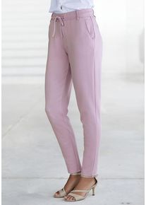 Lascana Jogger Pants pink Gr. 32 für Damen. Mit Bindeband. Basic Schmal
