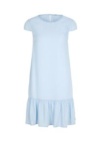 Tom Tailor Damen Denim Kleid mit Volant, blau, Logo Print, Gr. 36