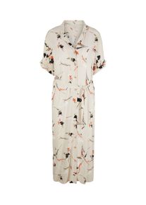 Tom Tailor Damen Kleid mit Schleife zum Binden, braun, Logo Print, Gr. 36