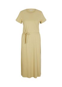 Tom Tailor Damen Midikleid mit verstellbarem Kordelzug, grün, Gr. 36
