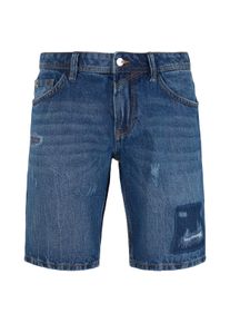 Tom Tailor Denim Herren Regular Fit Denim Shorts mit Gürtelschlaufen, blau, Gr. L