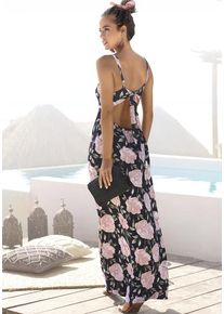 s.Oliver Maxikleid mehrfarbig Gr. 34 für Damen. Rundhals und Allover-Druck. Figurumspielend