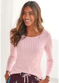 s.Oliver Pyjamaoberteil pink Gr. 32/34 für Damen. Mit Rundhals. Figurumspielend. Nachhaltig.