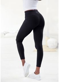 Lascana Leggings schwarz Gr. 32/34 für Damen. Mit Logodruck. Basic. Nachhaltig.