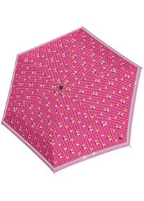Knirps® Taschenregenschirm »Rookie manual, triple pink reflective«, für Kinder; mit umlaufendem, reflektierendem Band, bunt