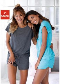 Arizona Große Größen Shorty Gr. 40/42 grau/blau für Damen