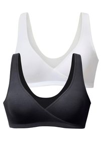 Petite Fleur Große Größen Doppelpack Soft-BHs Gr. 80C schwarz/weiß für Damen
